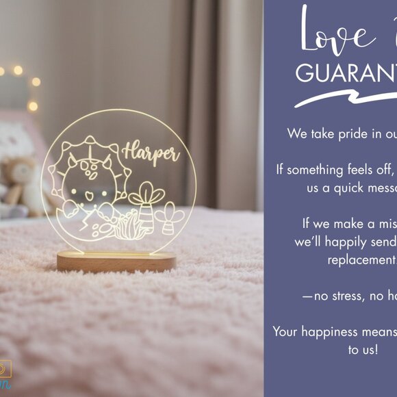 Dinosaur Custom Name Light • Personalized LED Cloud Decor • Kids Gift - Picture 6 of 8